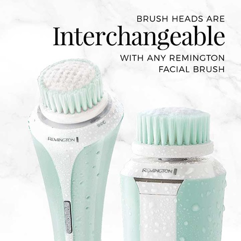 Brush heads are interchangeable with any remington facial brush