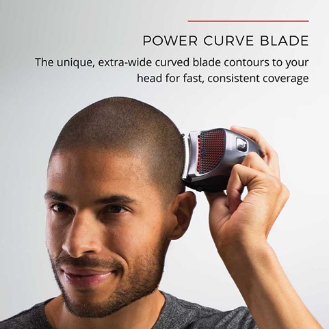 Power Curve Blade - The unique extra wide curved blade contours to your head for fast, consistent coverage