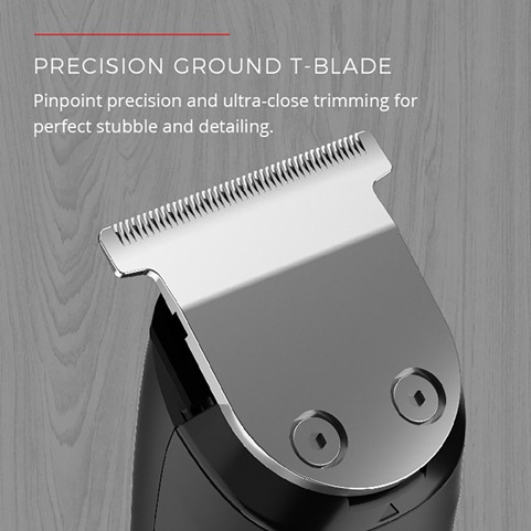 Precision ground t blade. pinpoint precision and ultra-close trimming for perfect stubble and detailing.